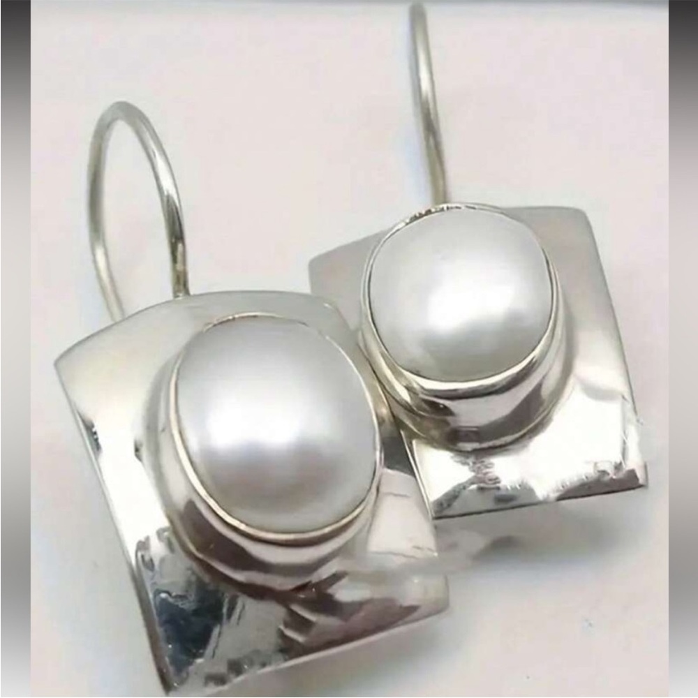 Lumiere Silver Pearl Drop Earrings